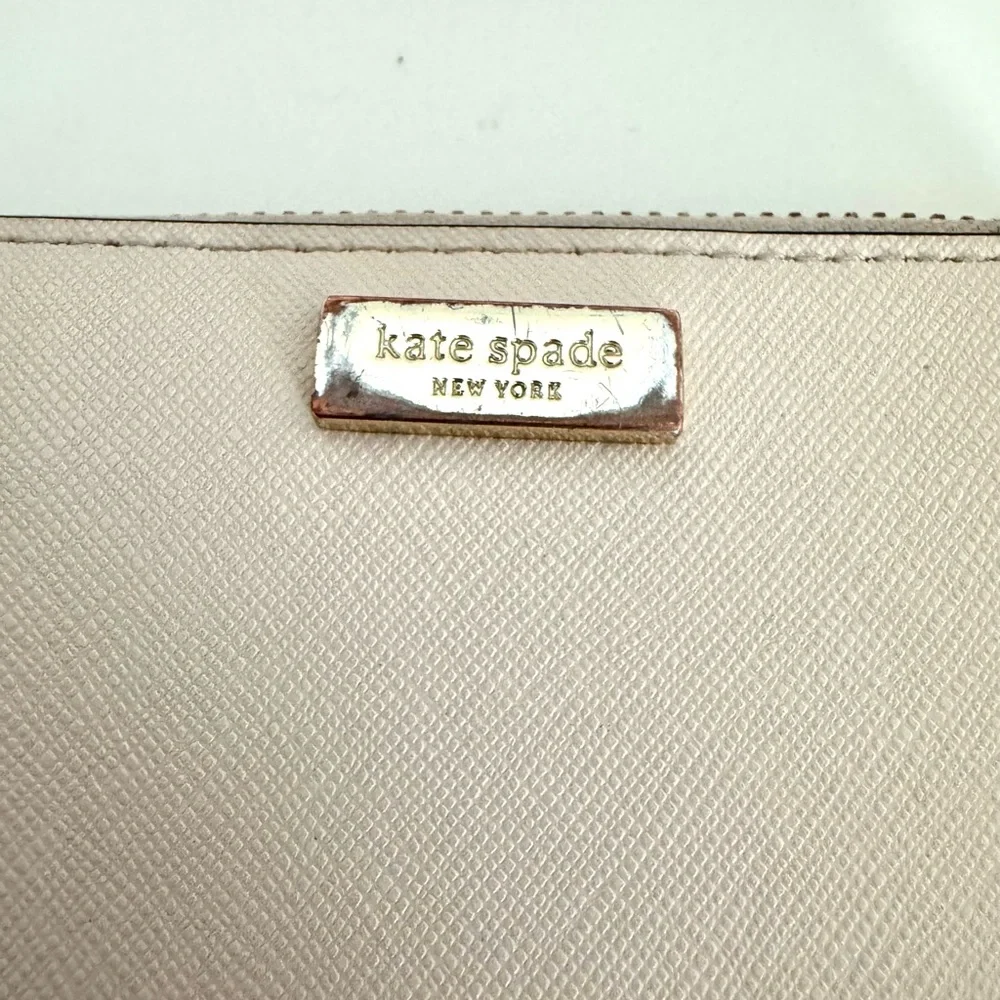 Kate Spade New York Zip-Around Saffiano Leather Wallet Light Pink Bifold